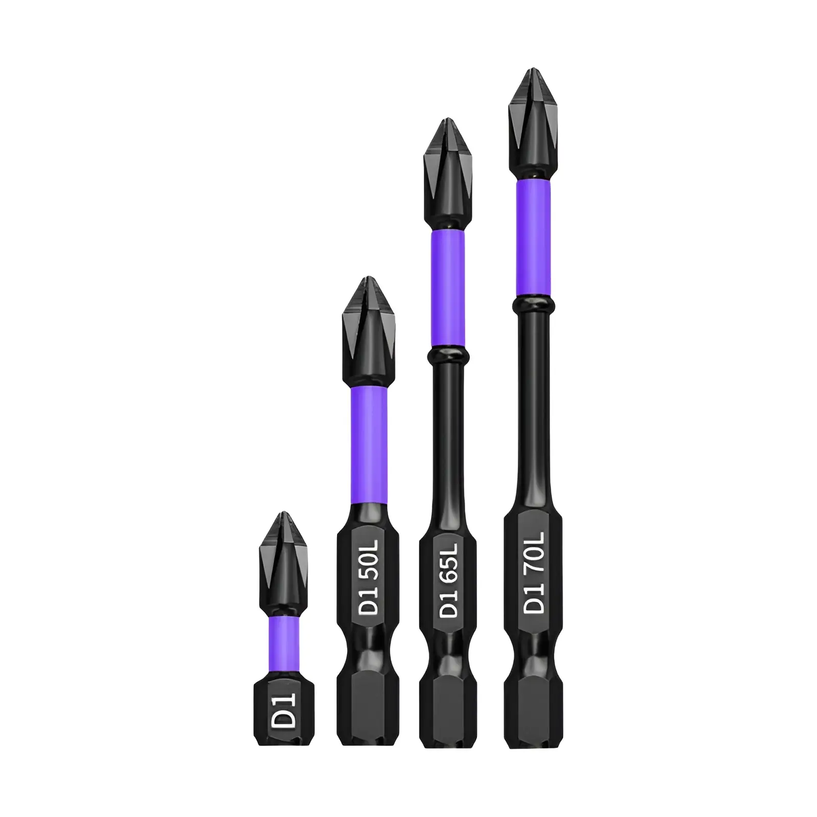 Chave de fenda magnética antiderrapante Bits, Phillips à prova de choque, Impact Bits, Hex Shank, Alloy Steel Bits, Adequado para ferramentas elétricas, 6 pcs, 12 pcs