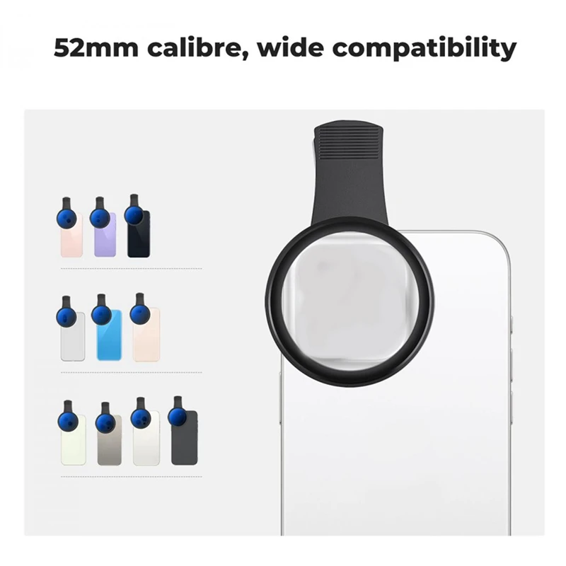 52 ملم الهاتف ND تصفية ND2 إلى ND400 كليب على مرشح الكثافة المحايدة المتغيرة للهاتف المحمول كاميرا الهاتف الذكي-PZZW