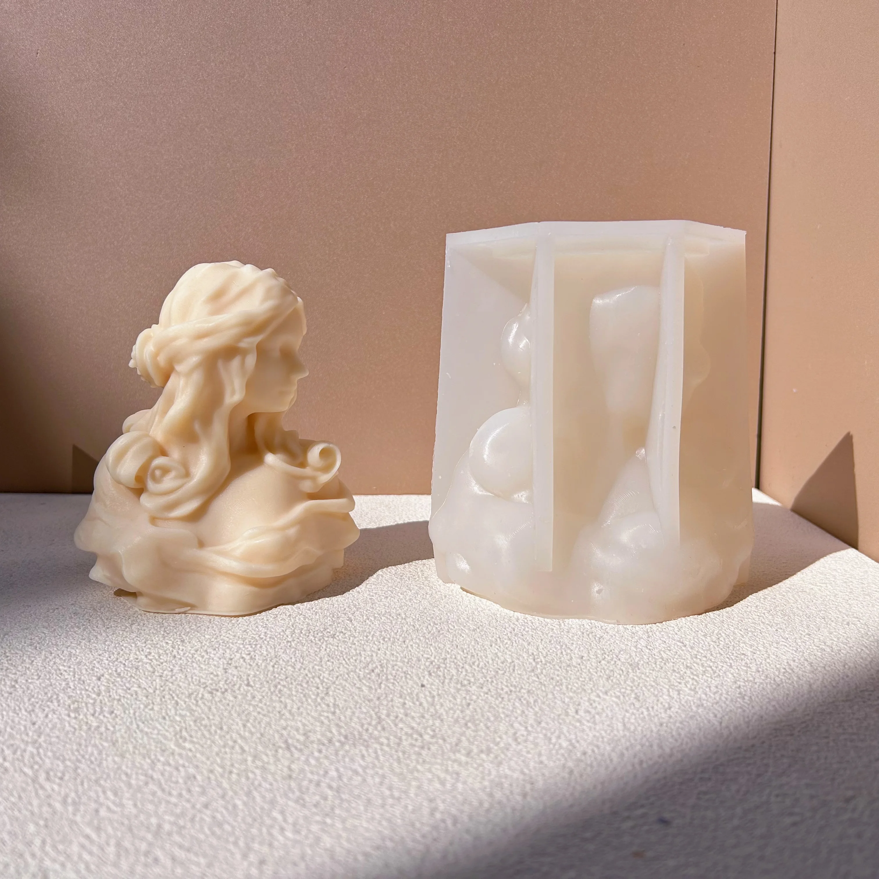 3D European Goddess Candle Silicone Mold NEW Long Hair Women Half Body Silicone Molds European Style Women Gypsum Silicone Molds