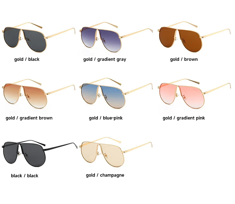Neue Modische Sonnenbrillen für Damen und Herren Übergroße Piloten-Sonnenbrillen UV400 Metall-Brillen Markendesigner-Shades – Detail 5