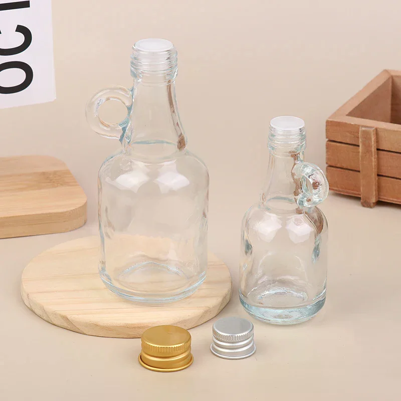 

50/100ML Empty Transparent Glass Whiskey Decanter With Gold Silver Aluminum Caps Mini Alcohol Container Liquor Glass Bottle