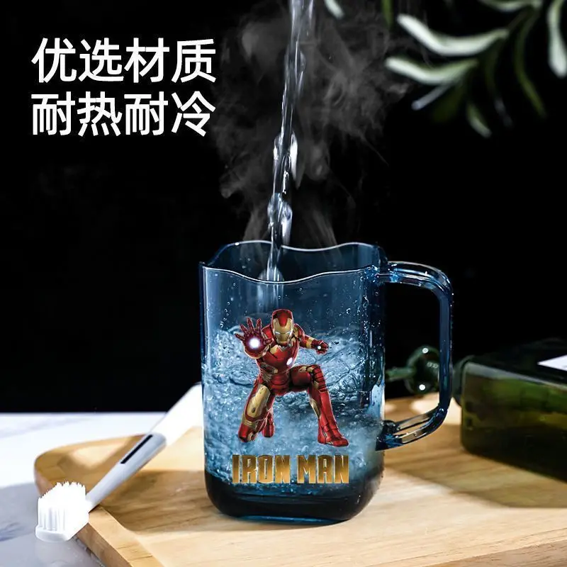 Marvel Spider-Man Iron Man Captain America Cartoon Plastic Cup Creative Personalized Mouthwash Cup Children\'s Teeth Brushing Cup