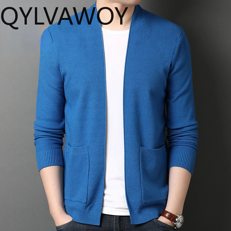 QYLVAWOY Cardigans for Men Sweaters Fashion Top Business Casual Mens Sweater Spring Autumn Knitted Sweater 2024 Sueter Masculino