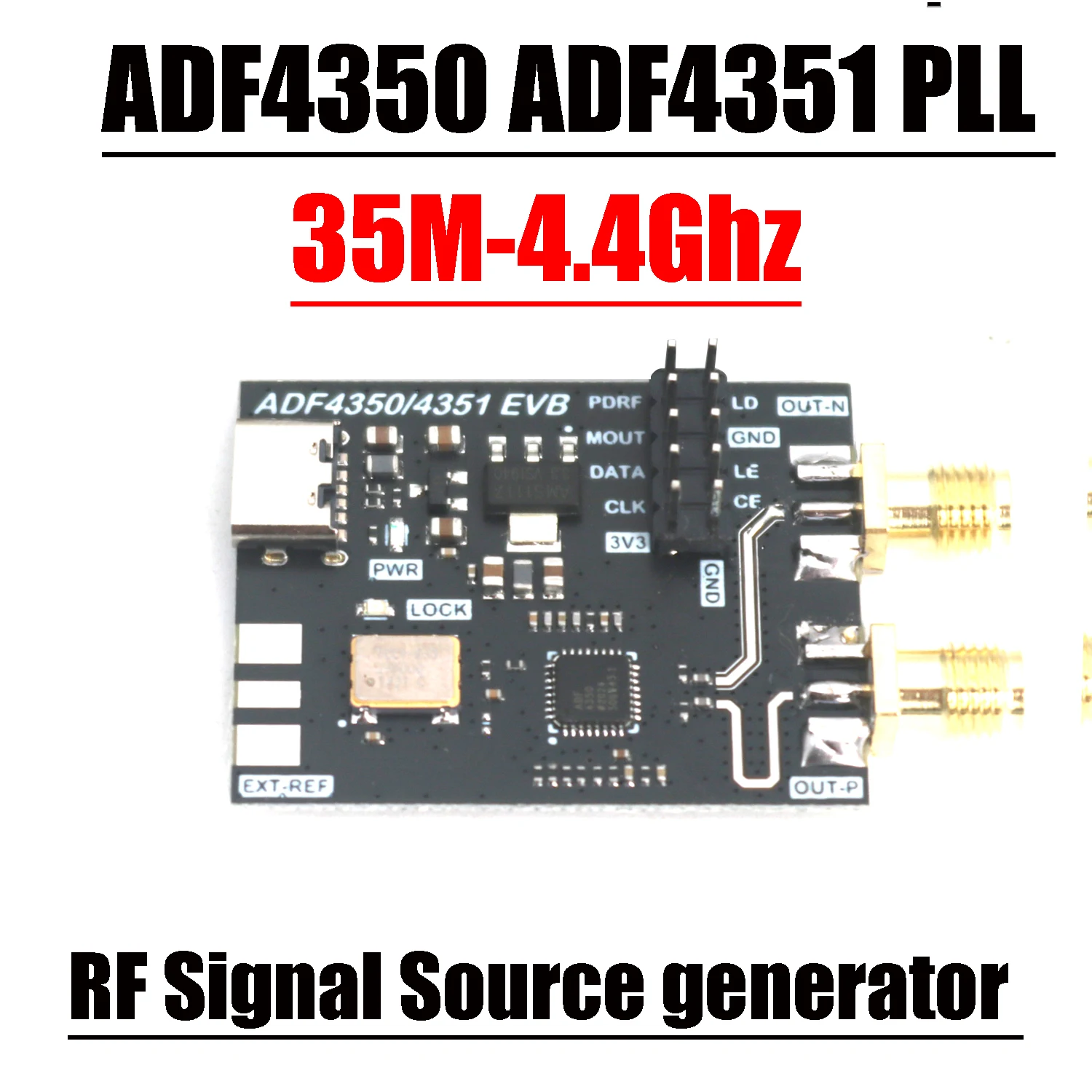 35M-4.4Ghz ADF4350 ADF43501 PLL RF Signal Source Generator USB Development Board Sine Wave for RF Ham Radio Amplifier