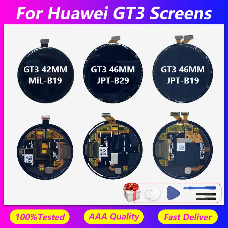 For Huawei GT3 screen assembly With frame MiL-B19 JPT-B29/B19 watch screen inner and outer display screens