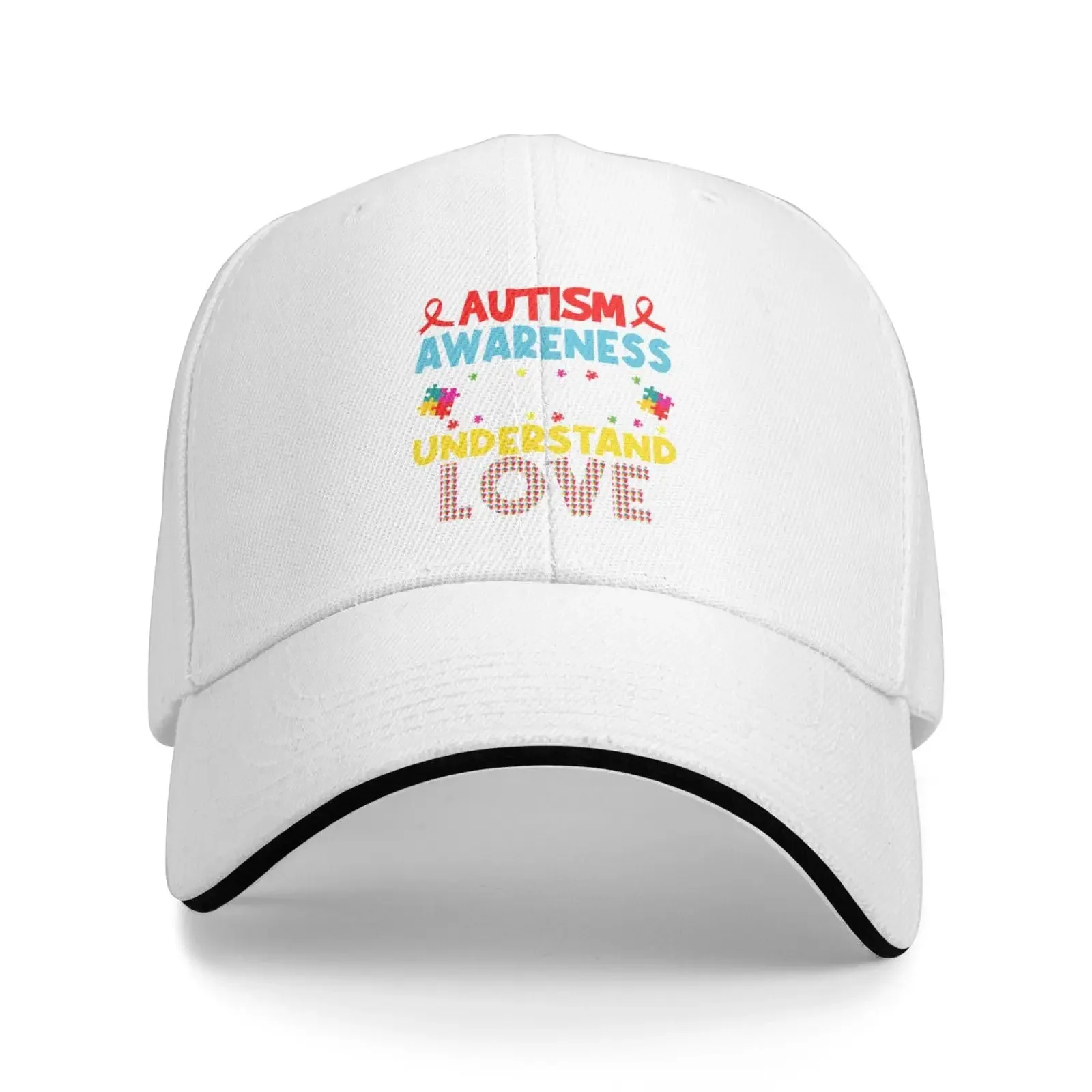 Autism Awareness Month Cap Women Summer Breathable Beach Hats Fits Men Women Adjustable Hat