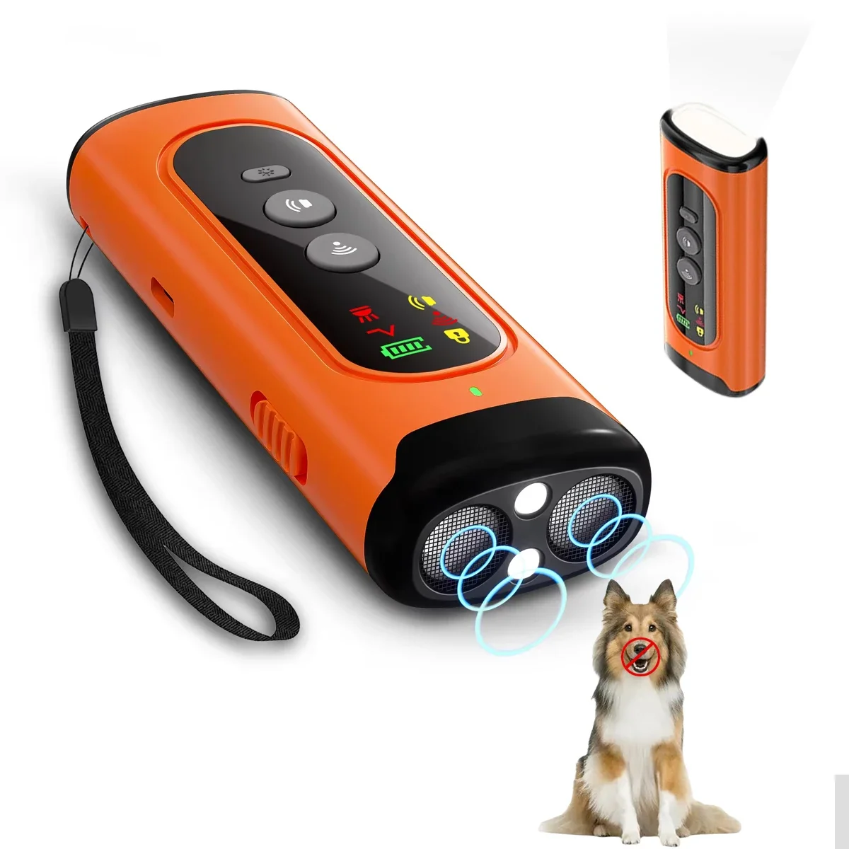 

Mini High Power Ultrasonic Dog Repeller W/ LCD&high Light LED Pet Rechargeable Long Standby Deterrent Anti Barking Dog Supplies