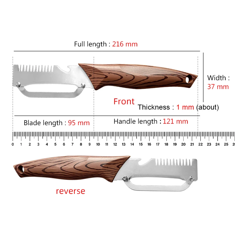 3-in-1 Serrated Peeling Knife Vegetable Peeler Vegetable Slicer Shredder Bottle Opener for Peeling Fruits Shredding Scallions