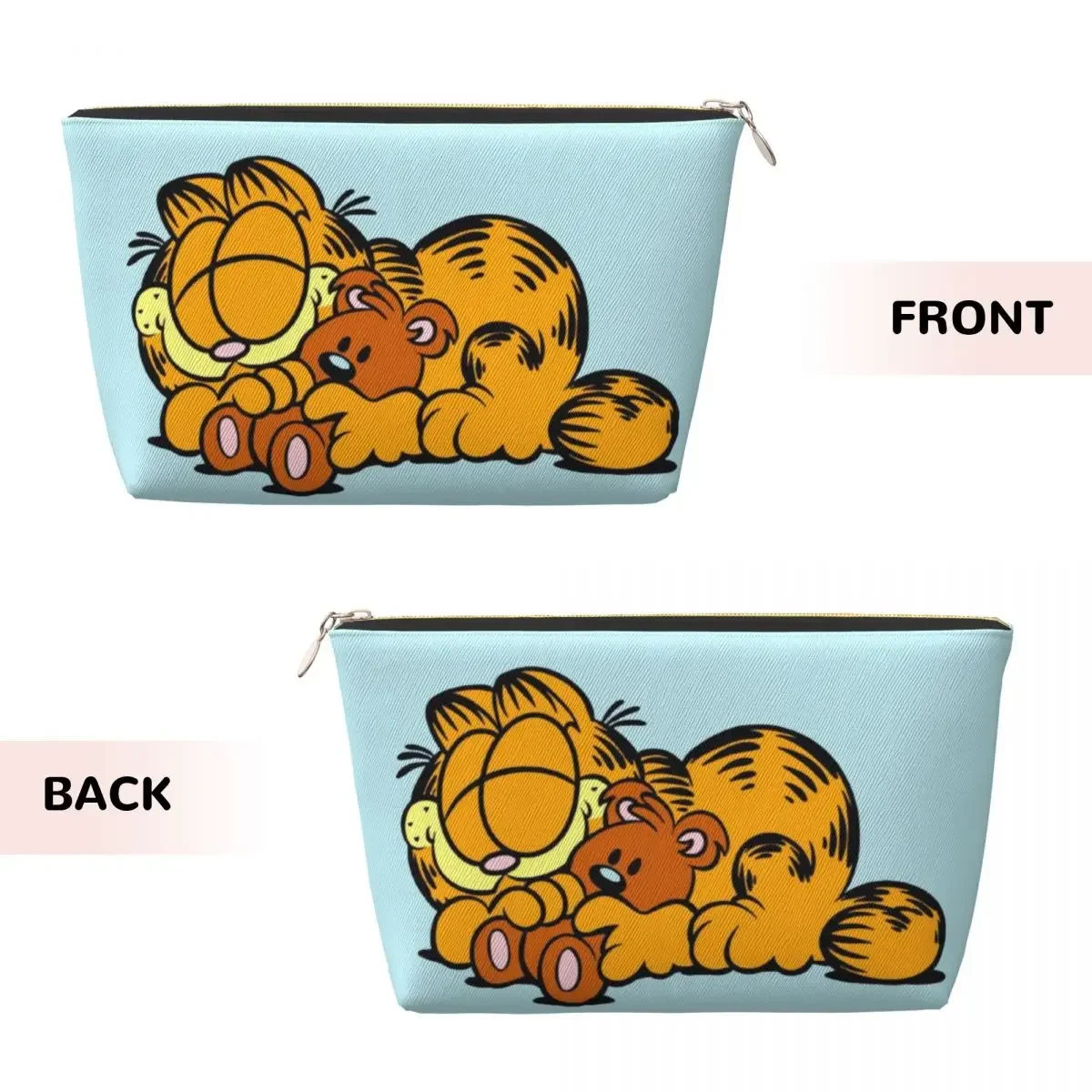 Custom Travel Garfields And Pooky Sleeping Toiletry Bag Fashion Cute Cat Makeup Cosmetic Organizer Beauty Storage Dopp Kit Case