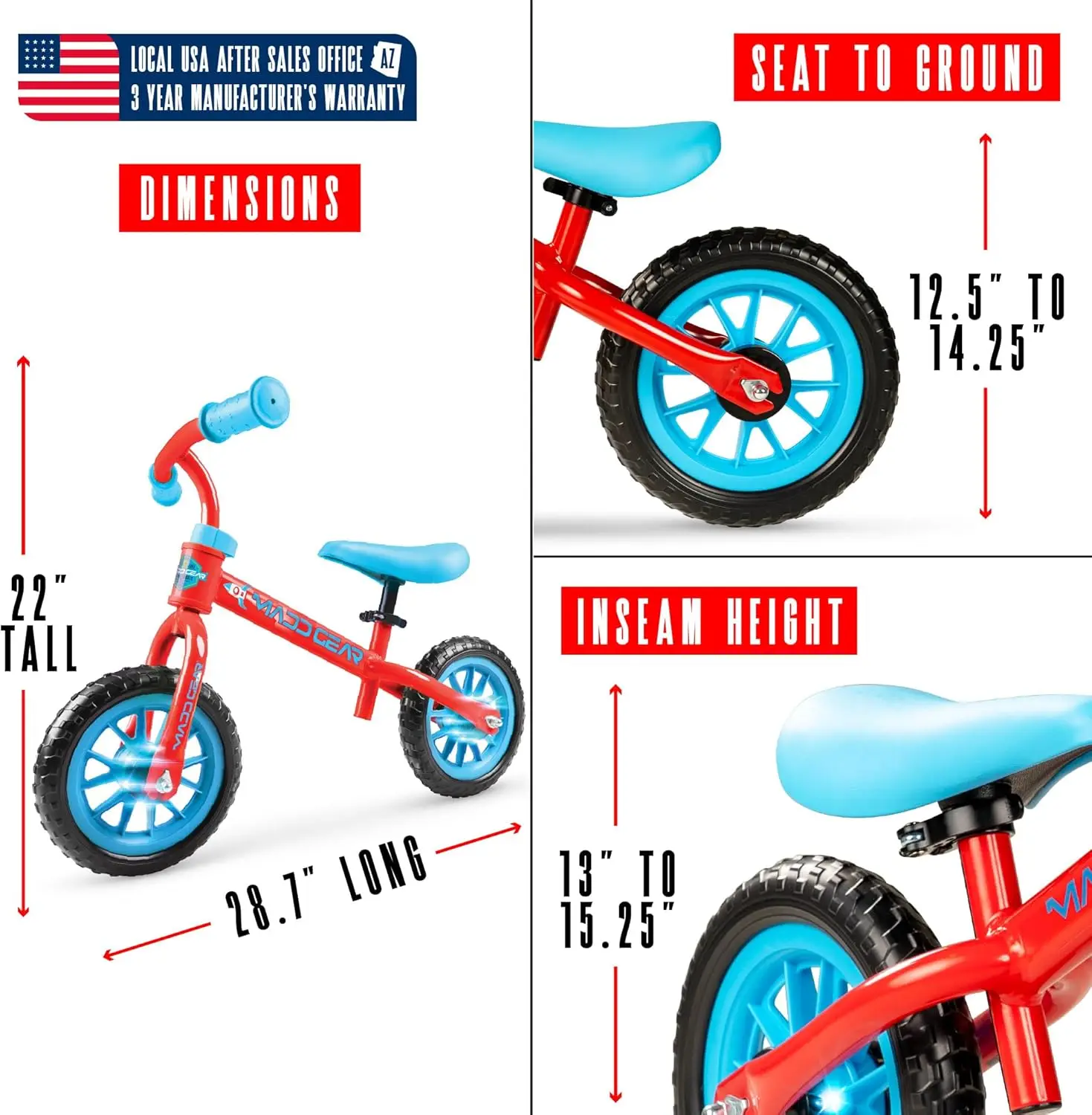 จักรยานทรงตัวสำหรับเด็กวัยหัดเดิน-18เดือนถึง4ปี-ไม่มีแป้นเหยียบน้ำหนักเบาสำหรับฝึกจักรยาน-ปรับที่นั่งได้และการบำรุงรักษาฟรี