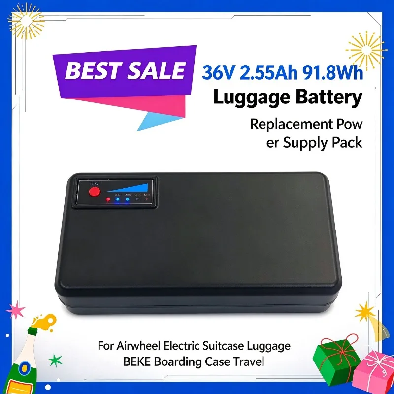 36V 2.55Ah 91.8Wh Luggage Battery for Airwheel Electric Suitcase Luggage BEKE Boarding Case Travel Replacement Power Supply Pack