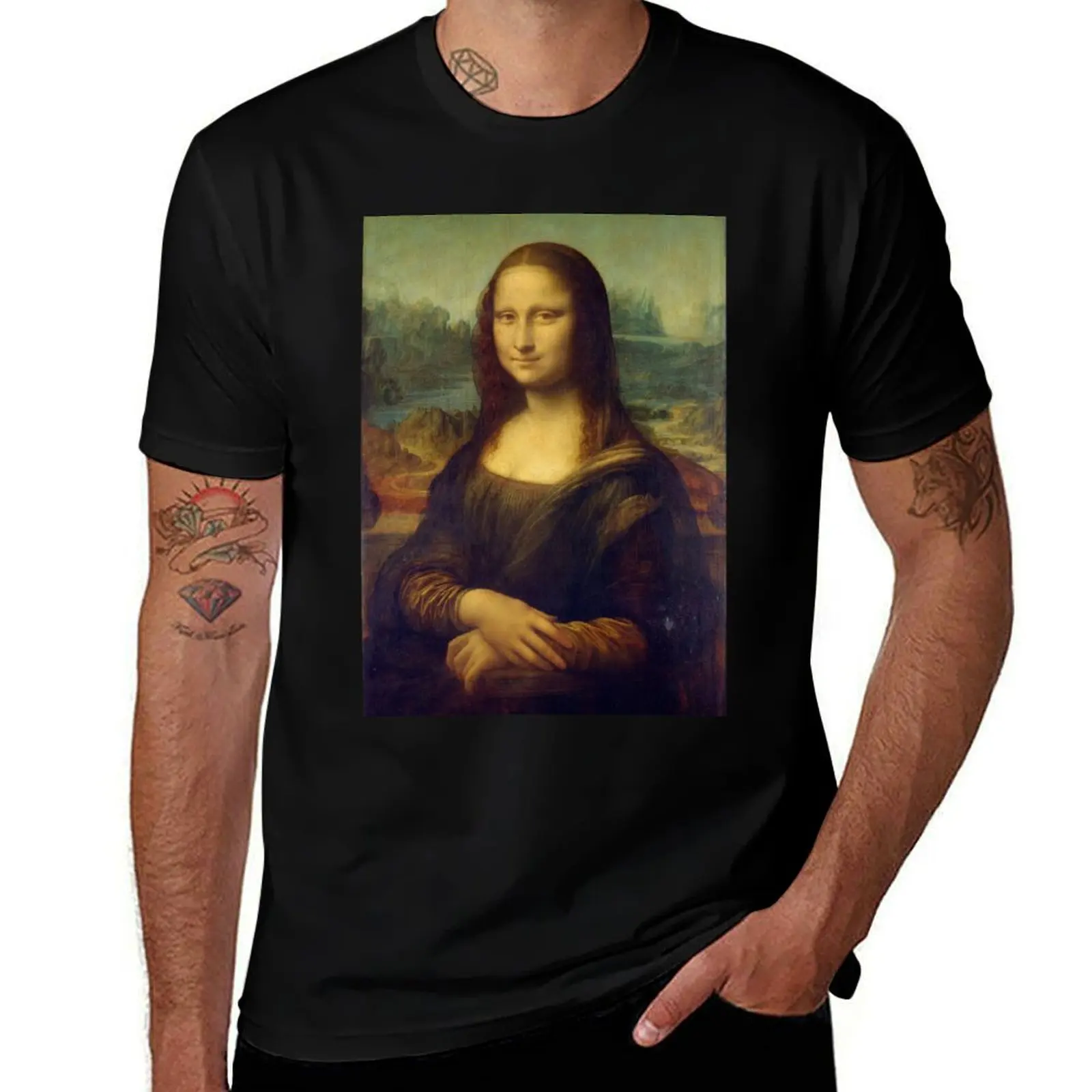 

Mona Lisa (Leonardo) T-Shirt cotton t shirts man 100% t shirt for man 100 percent cotton T-Shirt