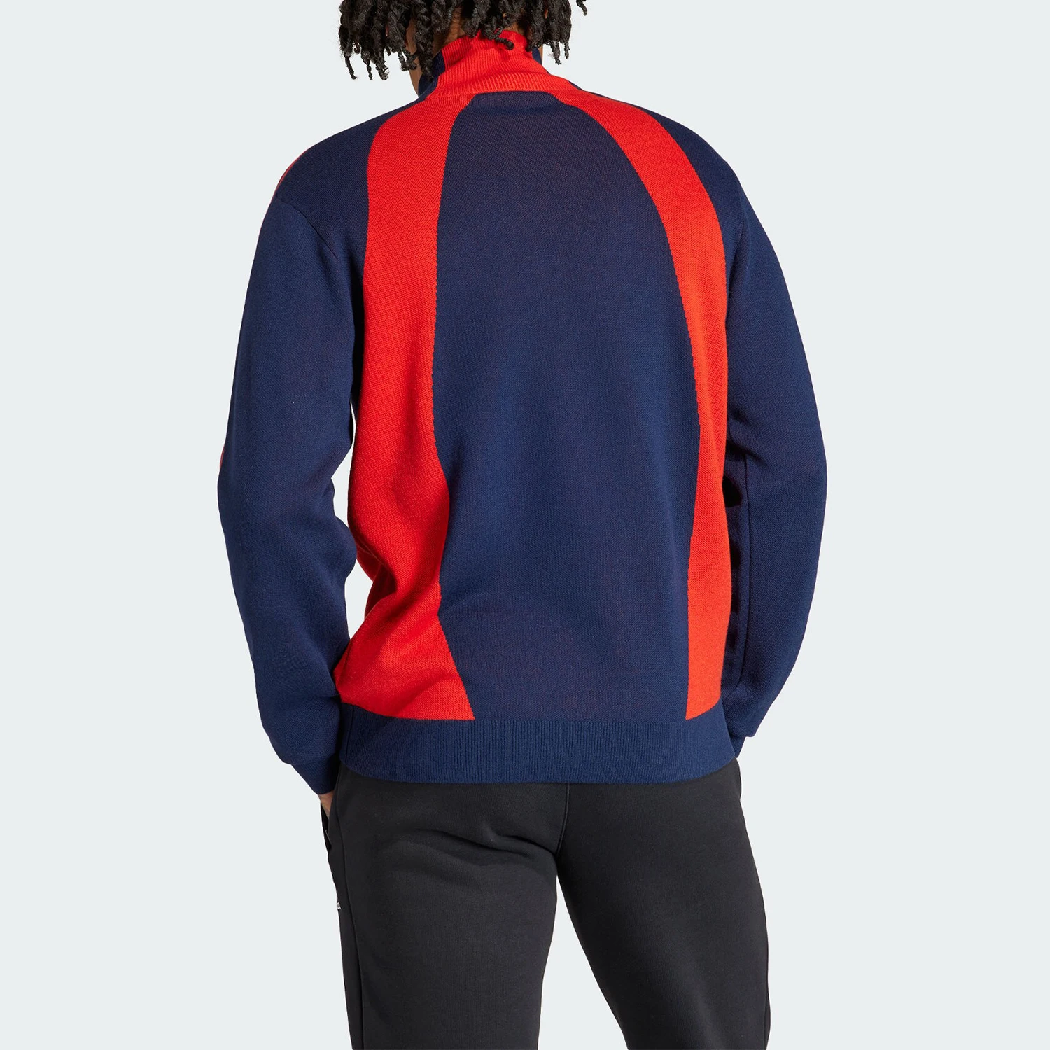 Adidas genuine clover men's retro color blocked half zip pullover sweater IR7128