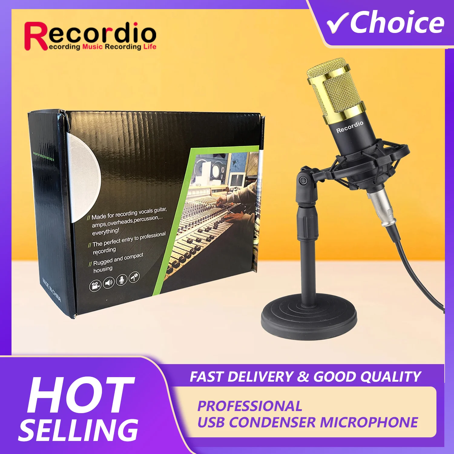 

GAM-700 Wired Game Studio Podcasting Gaming Microphone USB Stream Recording Desktop USB Condenser Mic Microphone