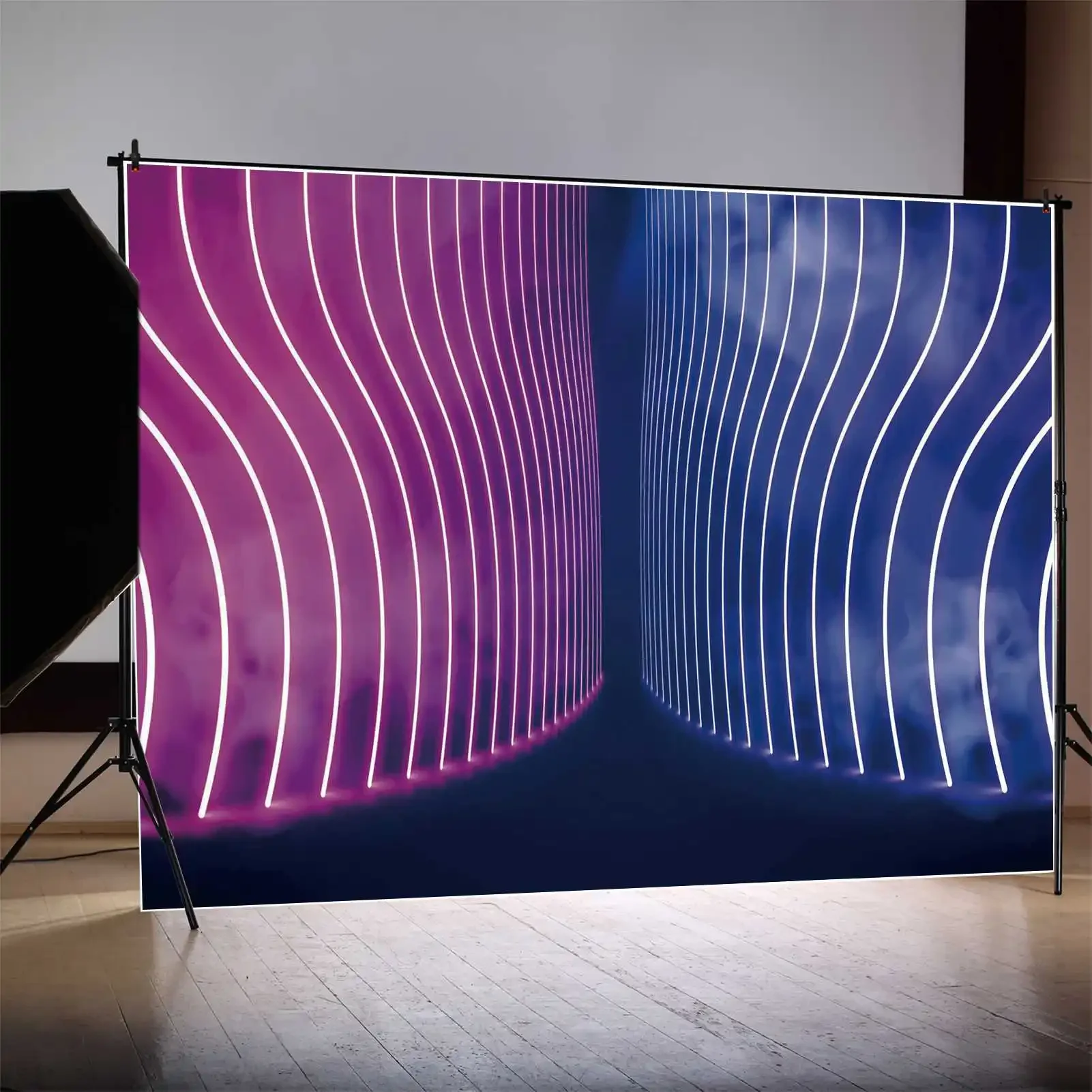 MOON.QG fondale insegna al Neon festa di compleanno luci rosa blu sfondo della parete personalizzato Got Talent Show Dance Stage Photo Booth