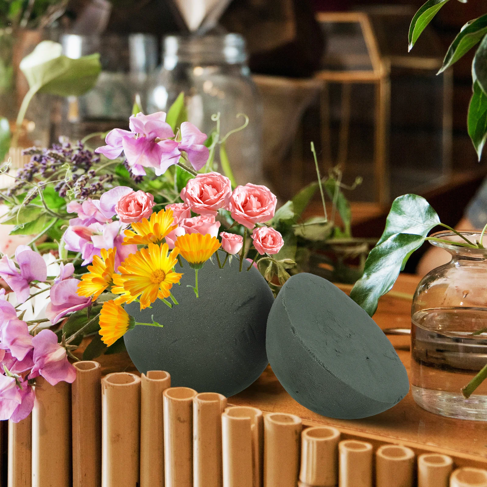 

8pcs 9Cm Round Floral Foam Sphere Water Absorbing For Wedding Bouquet Arrangement Diy Craft Decoration Flower Balls Tool Supply