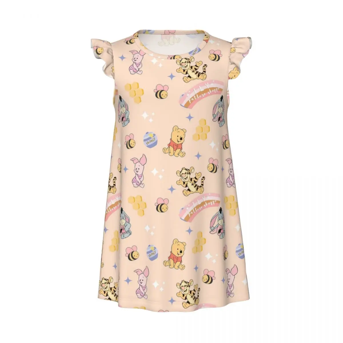 Girl's Winnie the Pooh Tigger Nightgowns Kid's Night Dress Sleepwear Pajamas Nightie for Little Girls