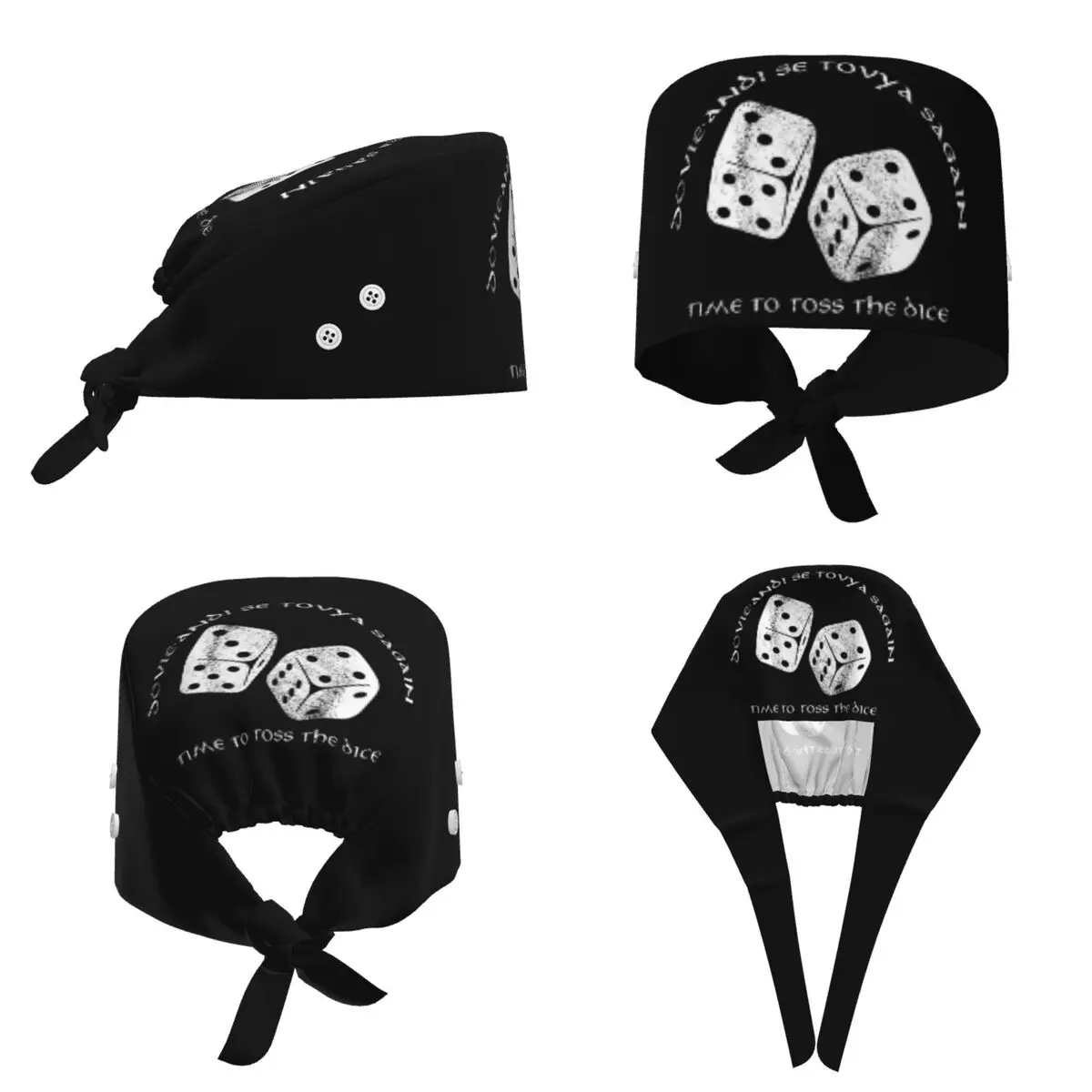 Time To Toss The Dice Wheel Of Time Scrub Hat Doctor Working Surgical Cap Men Women Adjustable Nursing Caps for Dentist