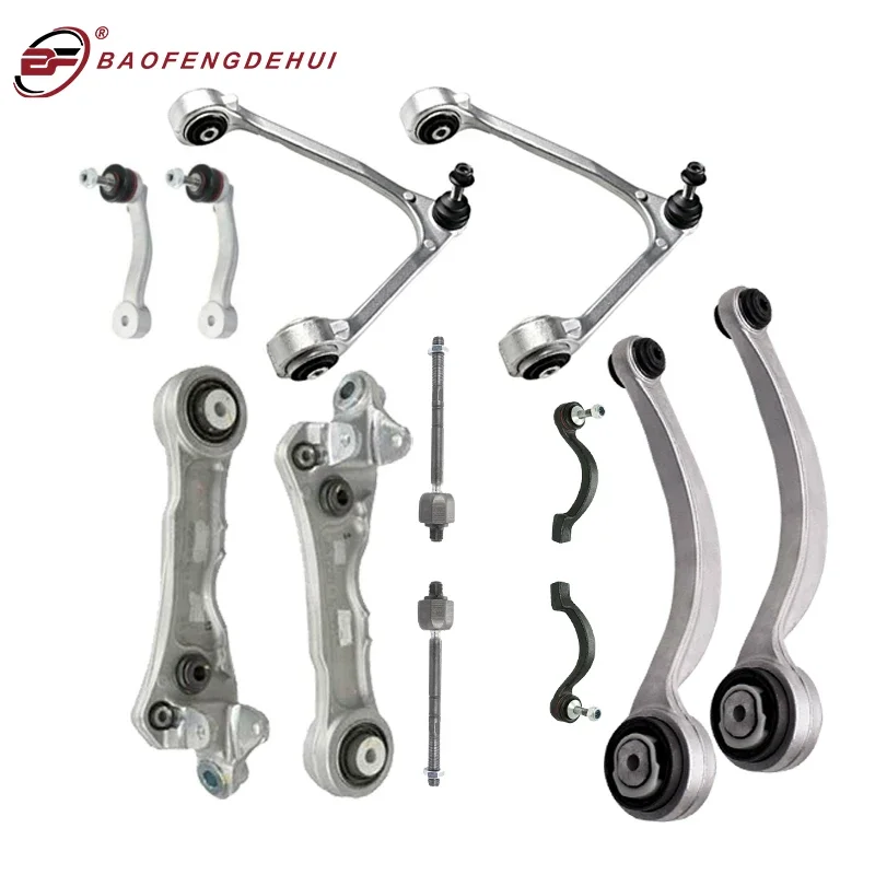 12PCS Front Suspension Upper Lower Control Arm Kit For Jaguar XJ X350 XK X150 XF 2002-2015 C2P24862 C2C39683 XR857884 C2C18573