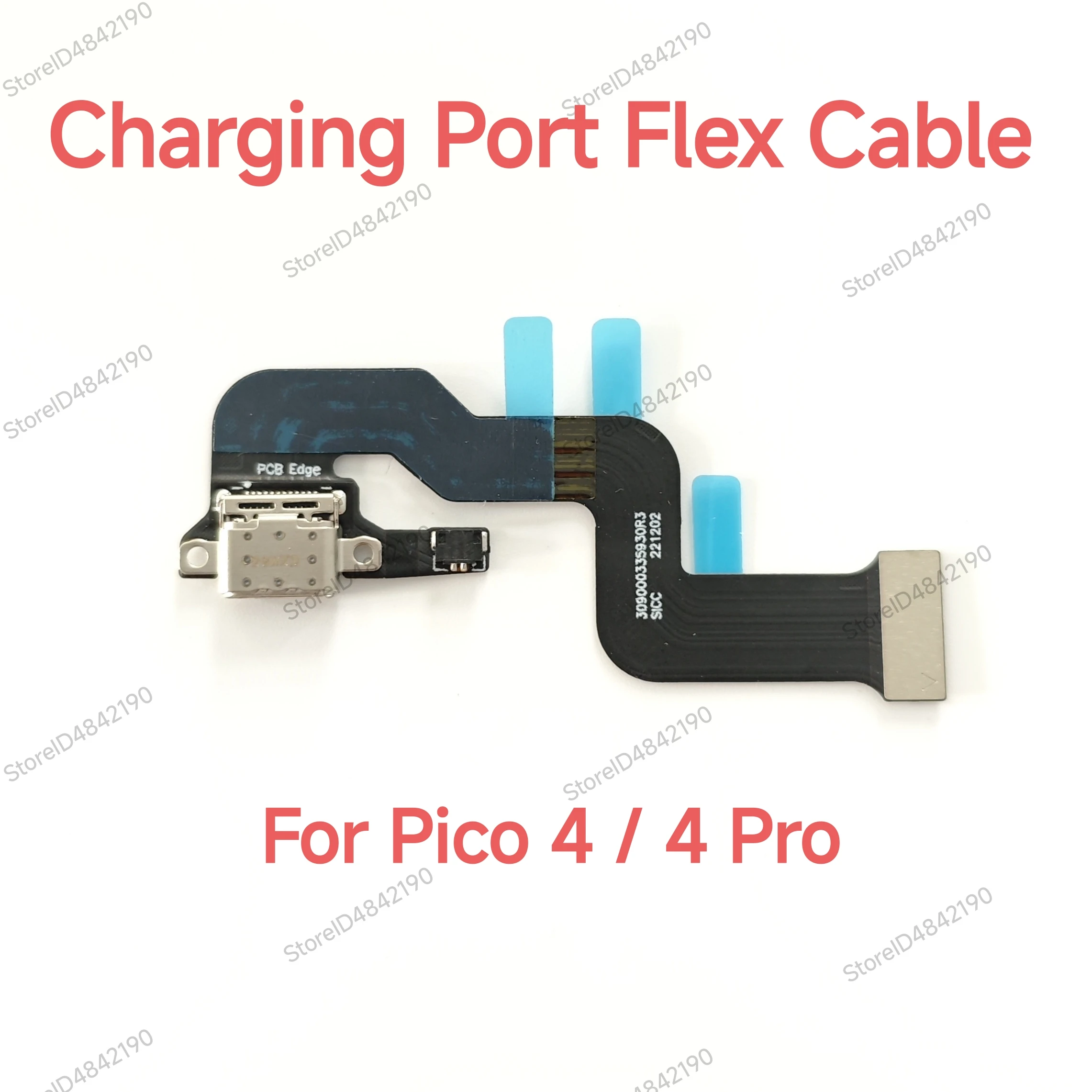 Cable flexible para puerto de carga para auriculares Pico 4/Pico 4 Pro VR, conector de audio tipo C, pieza de repuesto original para reparación