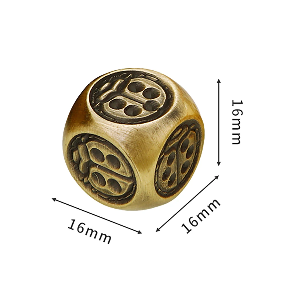 5PCS/1Set Metal Dice Set Beetles Game Dice Six Sided Decider Board Game Acessorios 16mm 6