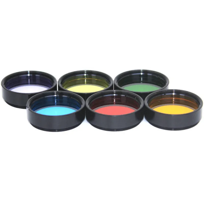 

Agnicy M28*0.6mm Optical Glass Color Filter Yellow Orange Red Green Blue Purple Nebula Filter 6 Colors Set with Aluminum Box