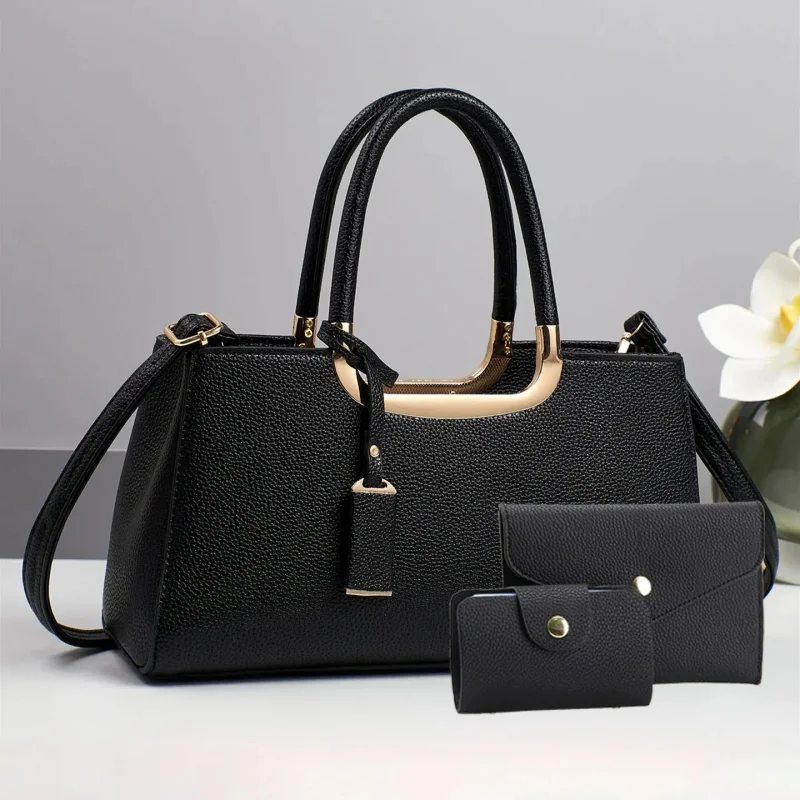 Bolsos de hombro tipo bandolera de cuero PU, correa ajustable, diseño liso, para todas las estaciones, regalo perfecto para mamá y novia