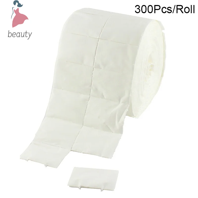 300pcs/roll Nail Cotton Wipes UV Gel Nail Tips Polish Remover Cleaner Lint Paper Pad Soak Nail Art Cleaning Manicure Tool