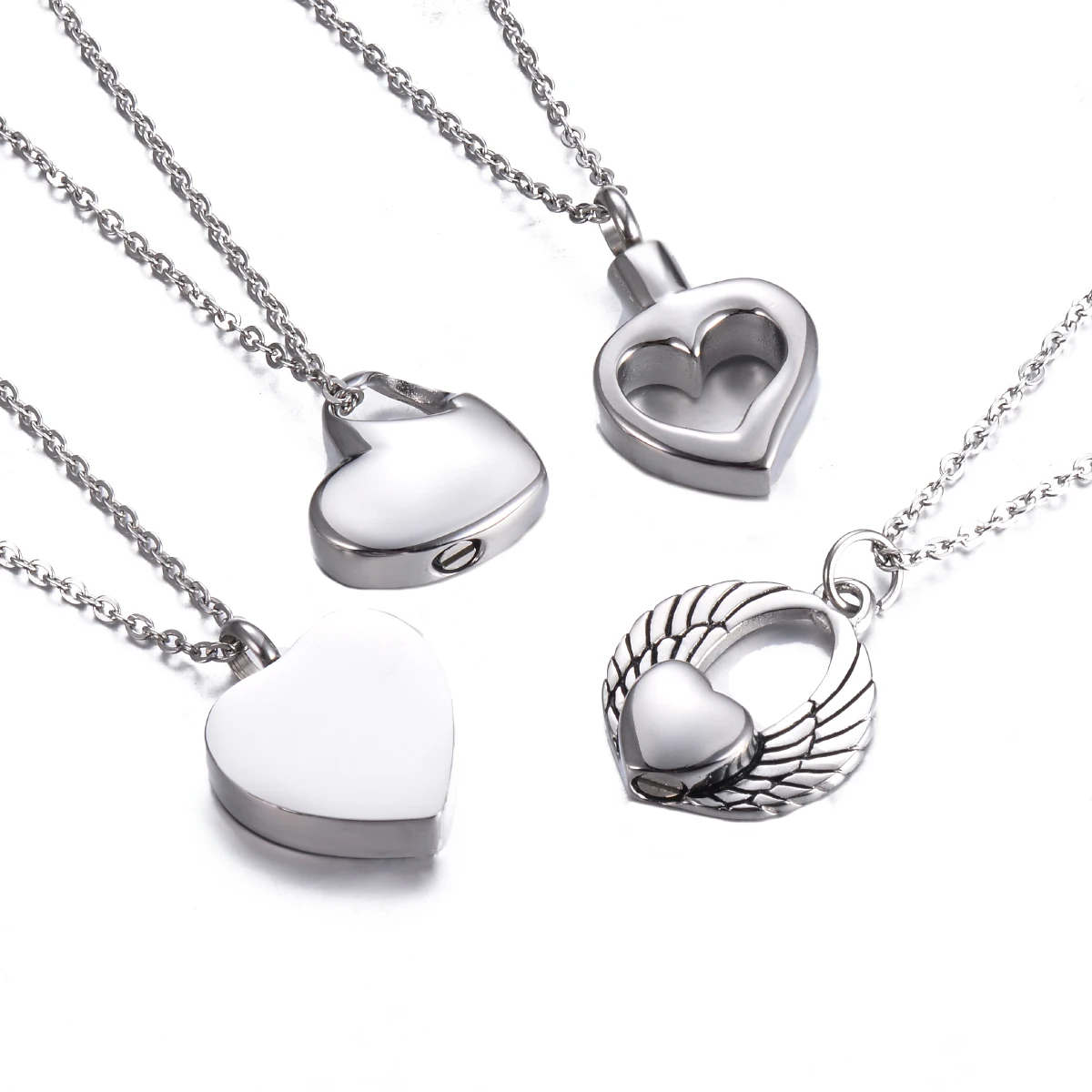 Stainless Steel Cremation Jewelry Blank Heart Urn Necklace Ashes Keepsake Pendant Jewelry Gifts For Women Girls Dropshipping