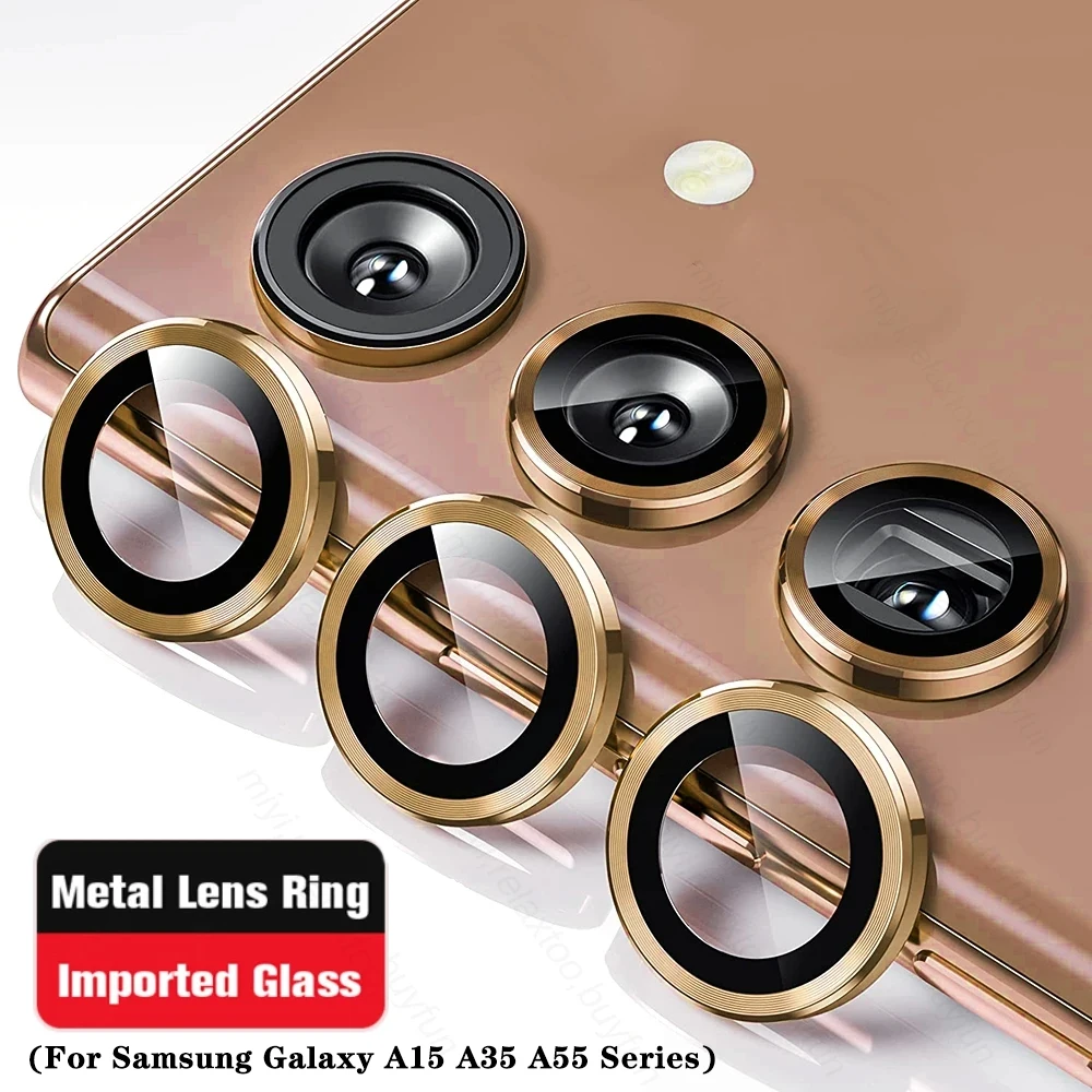 Camera Protective Glass For Samsung Galaxy A15 A35 A55 5G 4G For Samsung A15 A35 55 Lens Matel Ring Protect samsunA 15 A 35 A 55