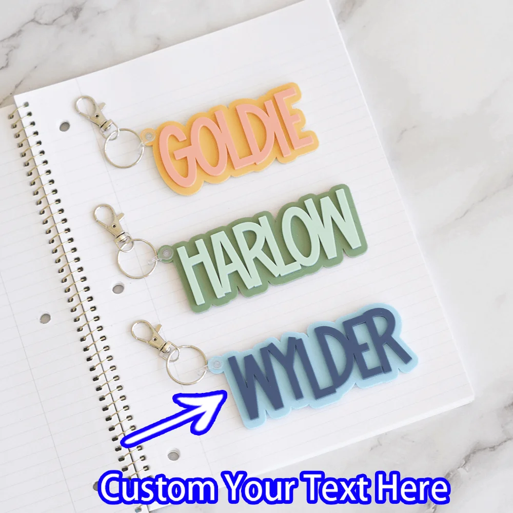Customize an acrylic winter and autumn keychain, backpack tag, children's keychain, personalized keychain, lunch box tag, acryli