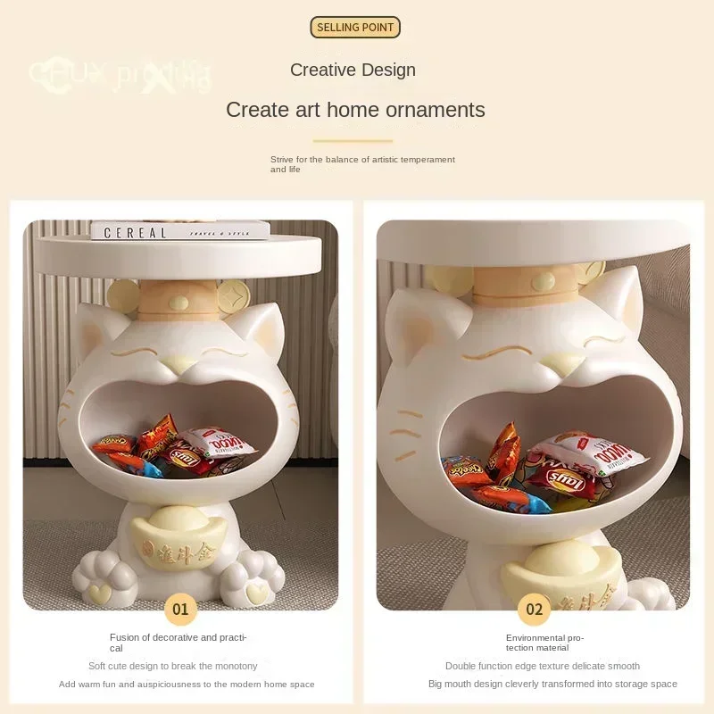 Lucky cat side few floor ornaments storage piggy bank simple style living room sofa bedroom side few home decorations