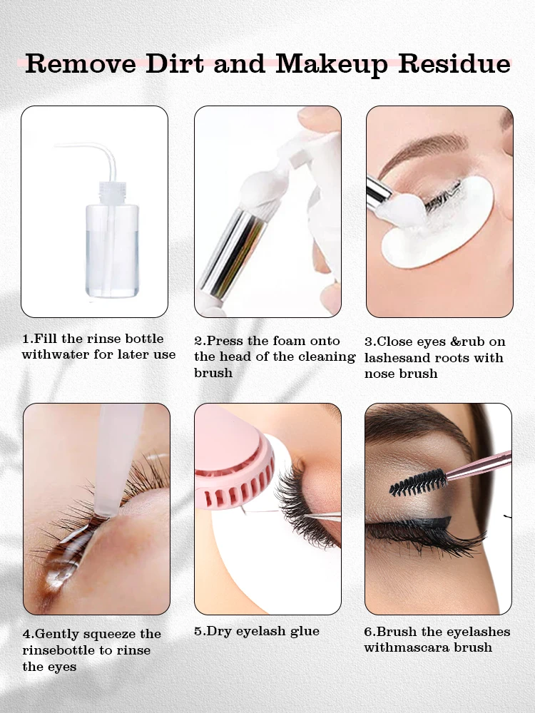 Eyelash Extension Shampoo Brush / 2 fl.oz / 60ml / Eyelid Foaming Cleanser/Wash for Extensions & Natural Lashes