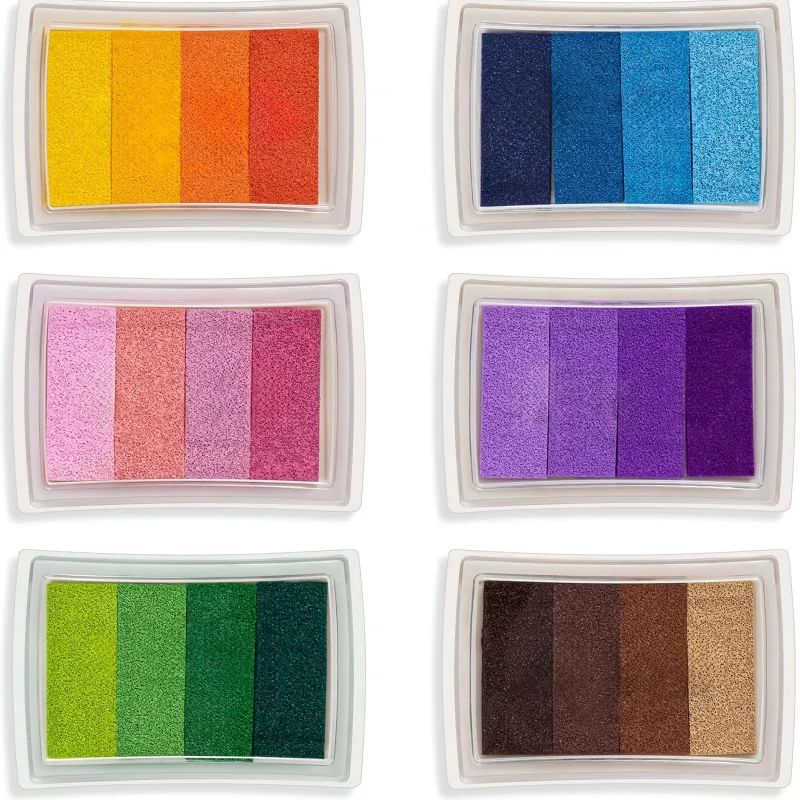 

6 упаковок, пастельные градиентные губчатые подушечки для штампов на водной основе, компактные портативные подушечки для штампов из губки, идеально подходящие для рисования