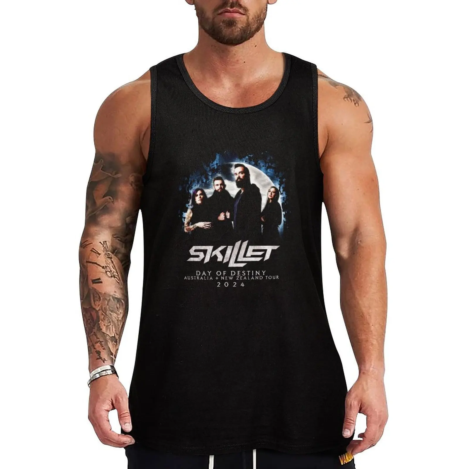 Day Of Destiny Tank Top Simple Graphic Tank Top Minimal Print Sans manches