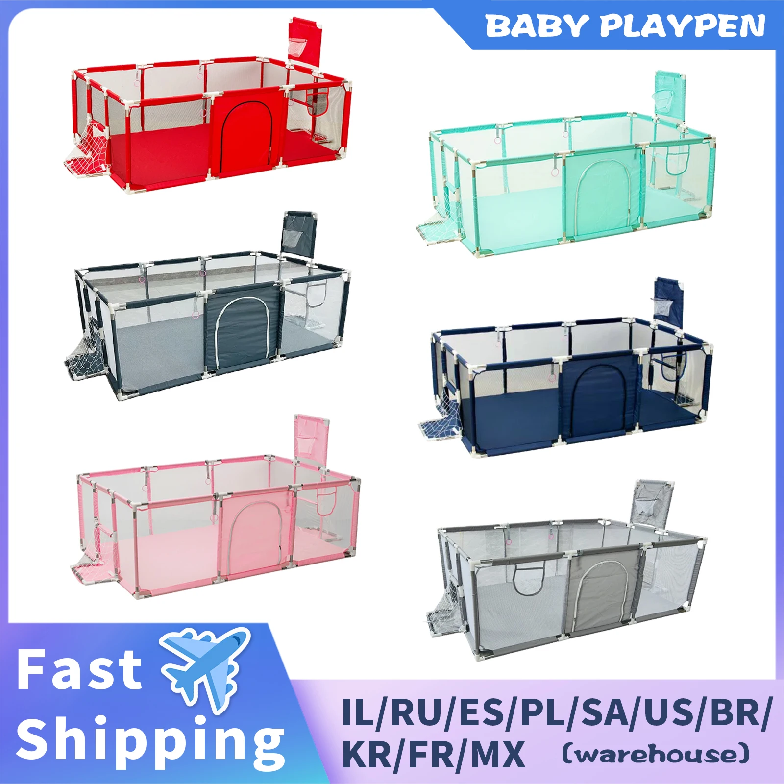 IMBABY Kids Furniture Playpen For Children Large Dry Pool Baby Playpen Safety Indoor Barriers Home Playground Park For 0-6 Years