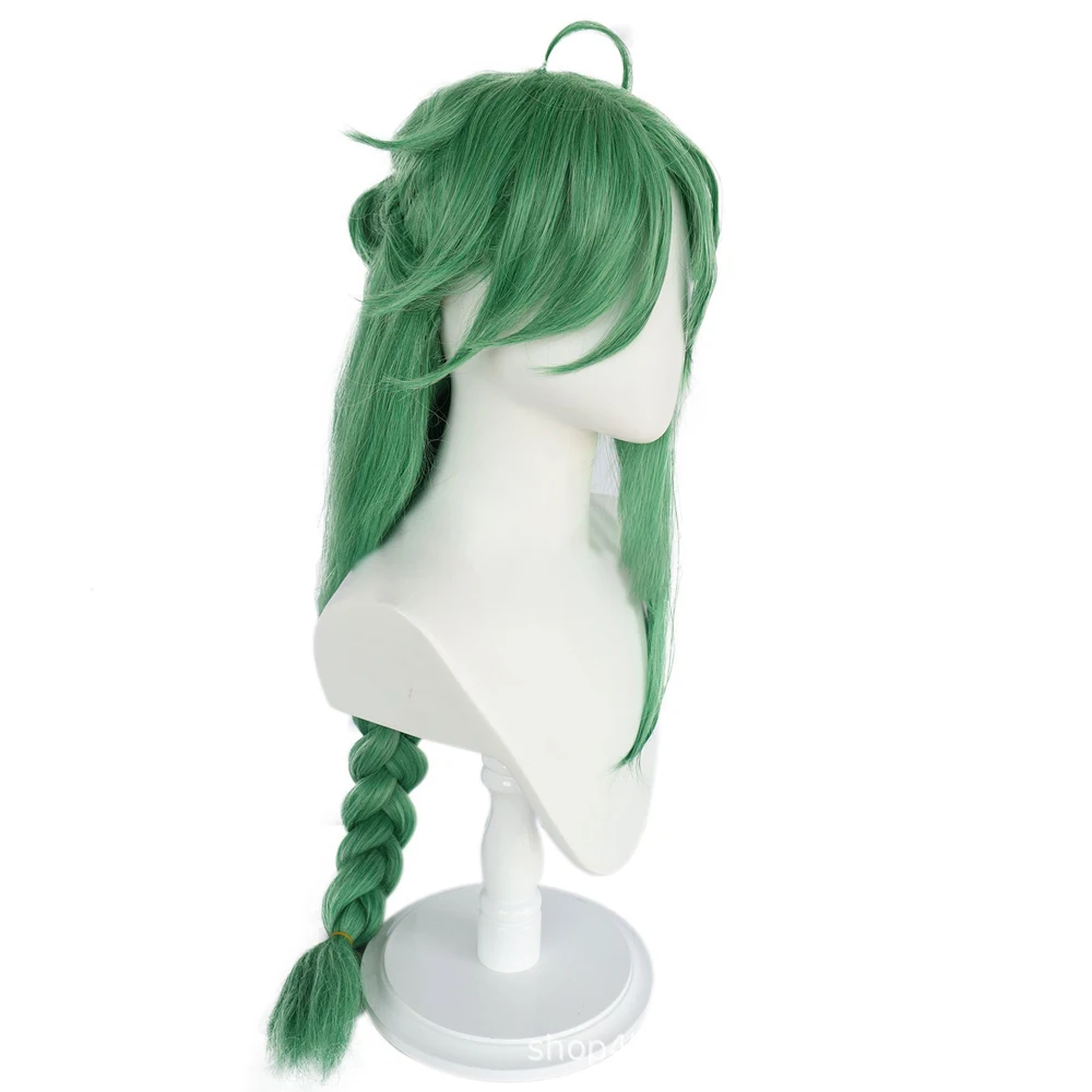 Anime Game Genshin Impact Baizhu Cosplay Wig Glasses Green Synthetic Hair Halloween Party Carnival Roleplay Accessory Prop Snake