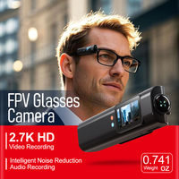 4K HD Glasses Camera WiFi Mini Digital Camera 0.96in IPS Screen Motorcycle Action Cam Wearable Eyeglasses Camera for Hiking Bike