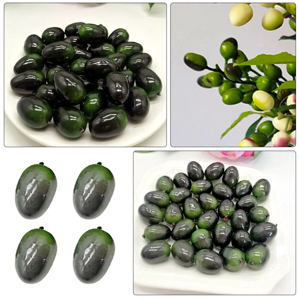 30 Pcs Vase Imitation Olive Decorate Foam Artificial Fruits for Decoration Lifelike