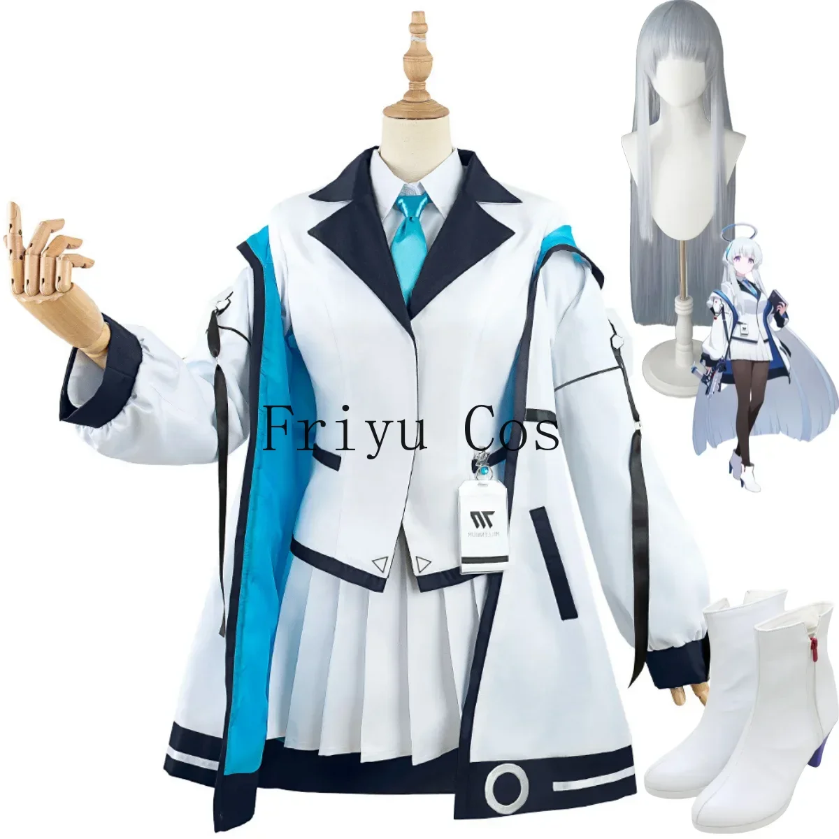 Anime Game Blue Archive Ushio Noa Cosplay Costume Wig JK Uniform Skirt Hooded Coat Adult Woman Sexy Kawaii Carnival Suit