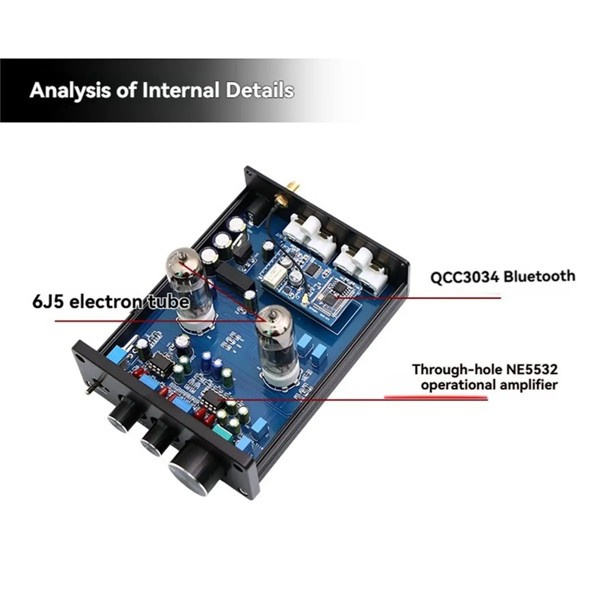 (ABDH) High-Fidelity Tube Preamp QCC3034 Bluetooth 5.1 High and Low Frequency Power Amplifier Preamp Board