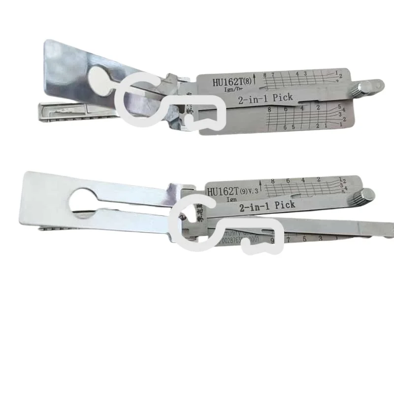 TooS Lishi 2-in-1 Lishi Decoder HU162T 9-Cut V3 Ignition Lishi HU162T(8) أداة Ign/Dr/Decoder (لأودي لشركة فولكس فاجن لسكودا للبحر
