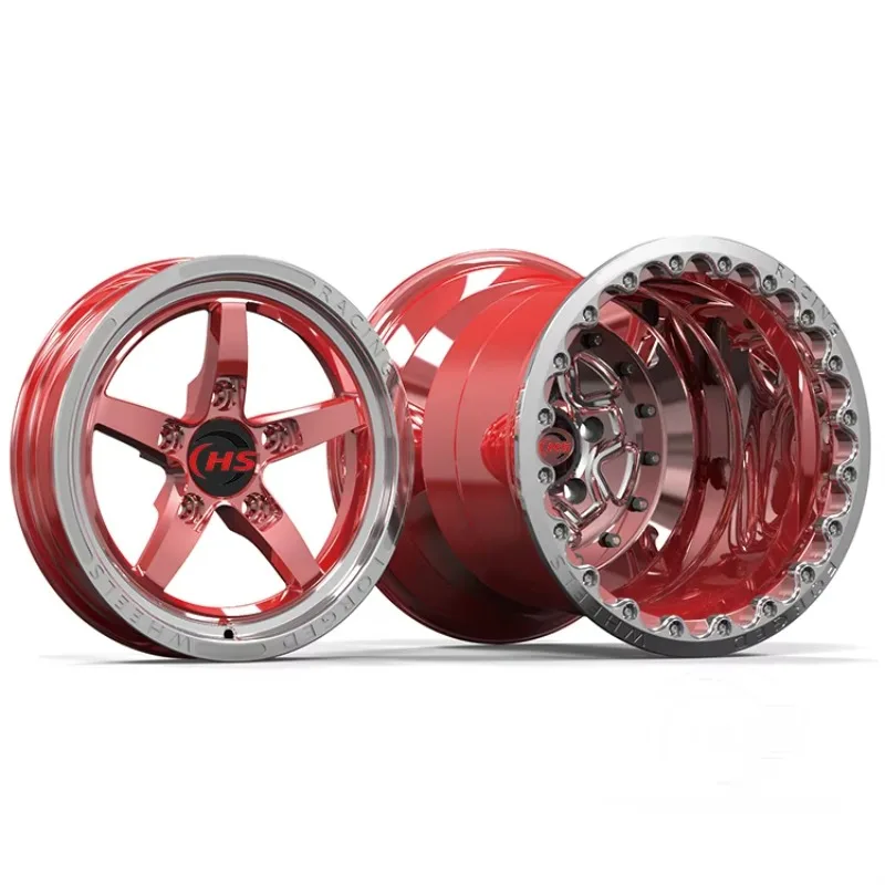 

Hot Sales5*127 5*120 15 16 17 18Inch Deep Lip Red Chrome Red Polished Center Drag Racing Beadlock Forged Wheels Rims for / GTR