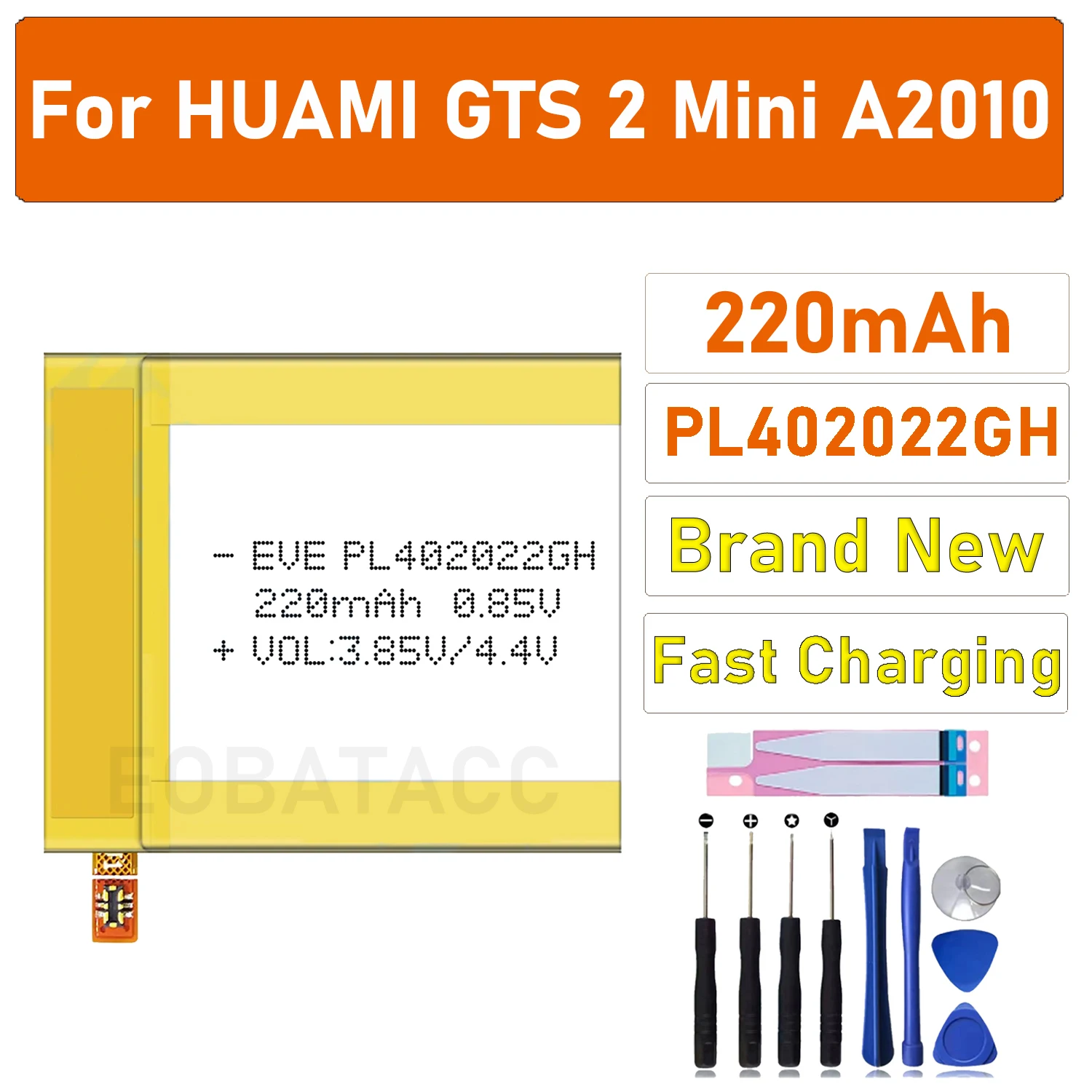 

PL402022GH For Huami Amazfit GTS2 GTS 2 Mini A2010 A2018 Smart Watch Capacity Batteries Bateria 402022 + Free Tools