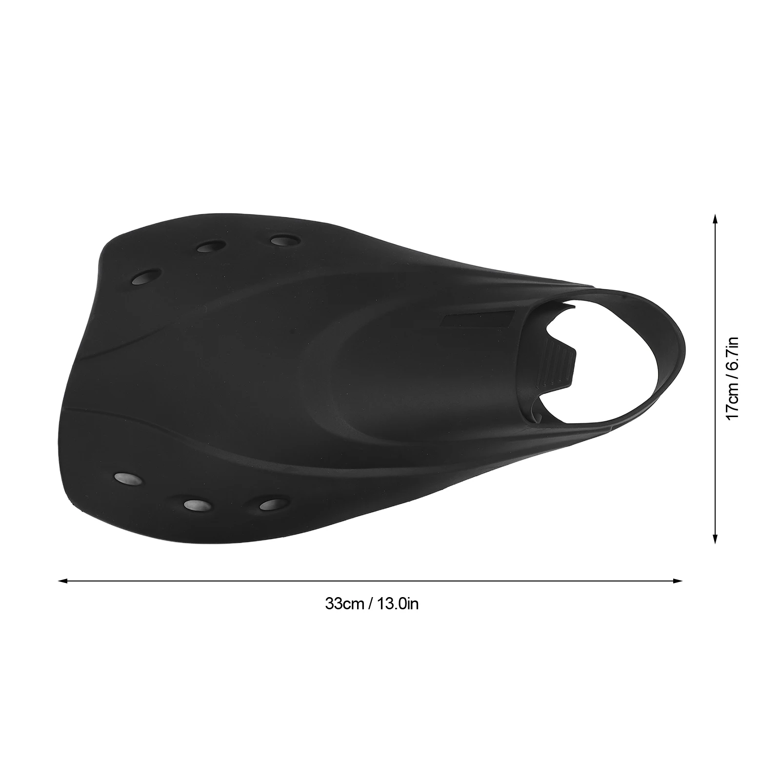 Barbatanas curtas com bordas mais suaves, 2 peças, design de buraco de drenagem, suavidade moderada, fácil de usar, durável, ajustável, barbatanas de natação tpr para mergulho