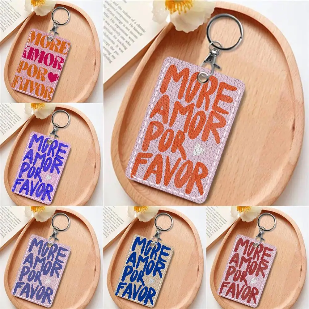 

Картхолдер More Amor Por Favor, подходит для кредитных карт и проездных билетов, из мягкой кожи, прямоугольный, с защитным чехлом для ключей.