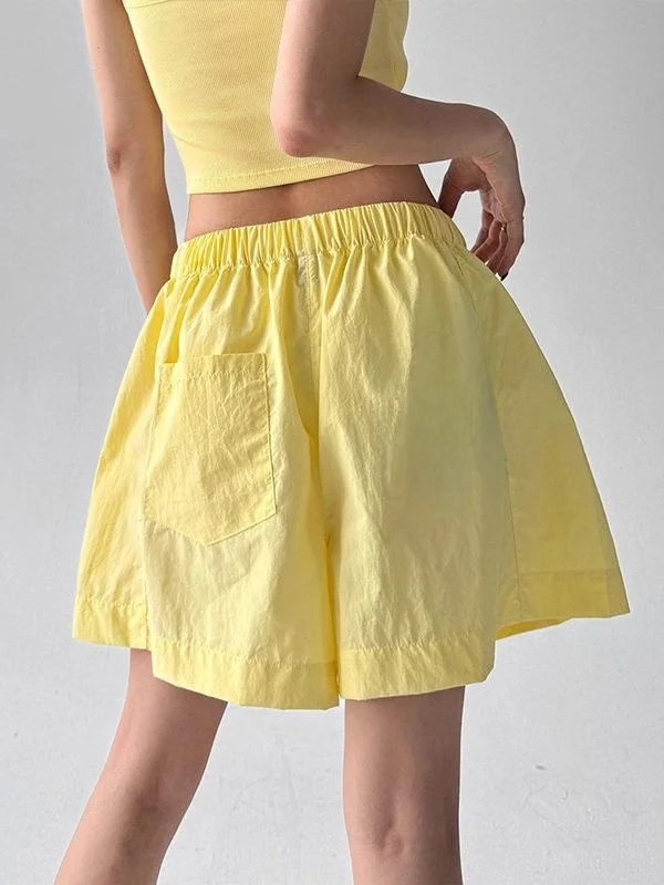 

Extra Large Size Summer Casual Lightweight Quick Dry Shorts Women's Beach Vacation Wide Leg Five-Quarter Pants