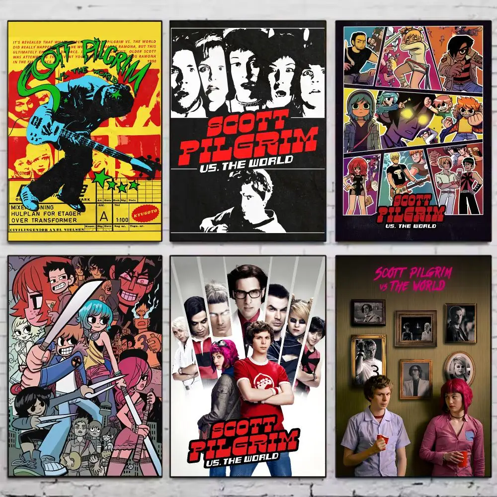 Movie S-Scott Pilgrim vs. the World Poster Trendy Wall Art Aesthetic Room Decor Print Living Room Bedroom Home Decoration