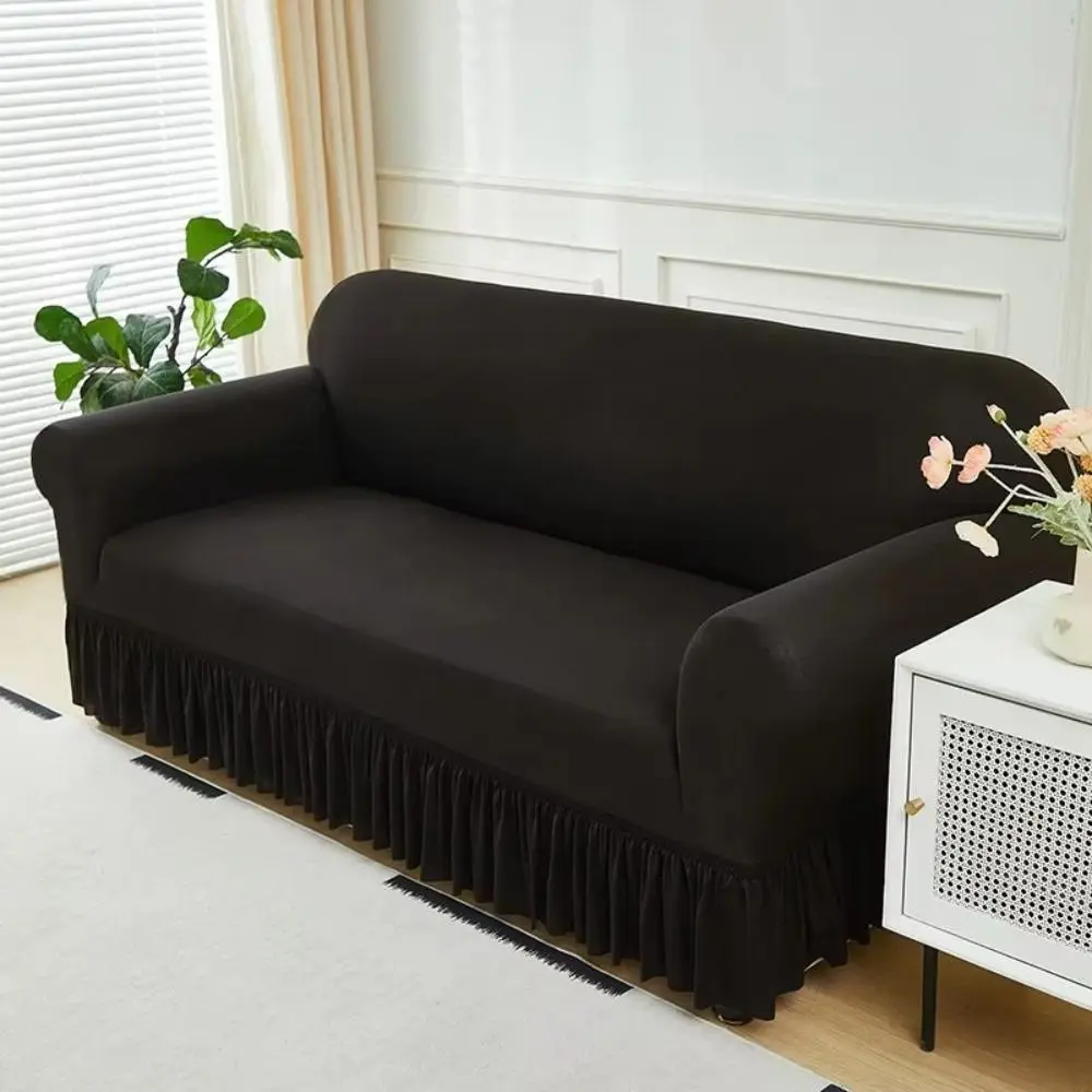 

Dustproof Stretch Sofa Slipcover Soft 1/2/3/4 Seat Non-slip Sofa Cover Washable Elastic Solid Color Couch Cover Home Use