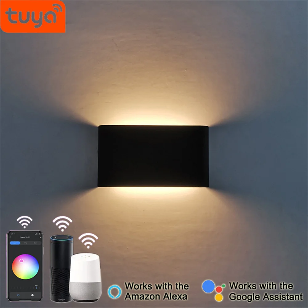 

RGB Indoor LED Wall Lamp 9W Dimmable Smart Living Room Bedroom Background Wall Atmosphere Lamp Tuya App Wifi Bluetooth Support